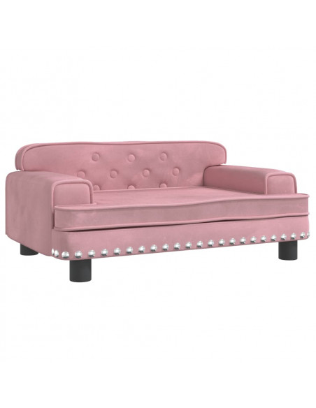 Divano per Bambini Rosa 70x45x30 cm in Velluto