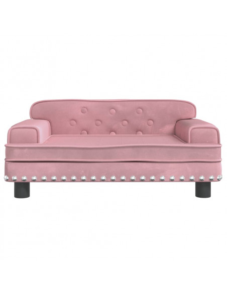 Divano per Bambini Rosa 70x45x30 cm in Velluto