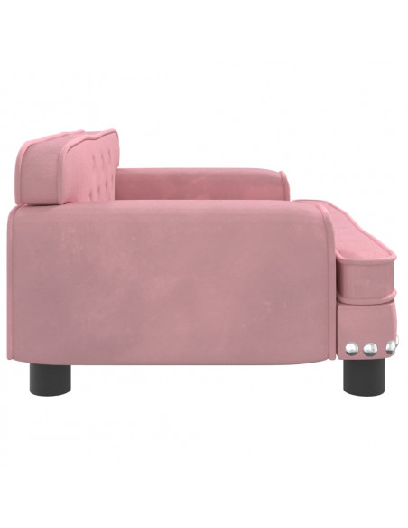 Divano per Bambini Rosa 70x45x30 cm in Velluto
