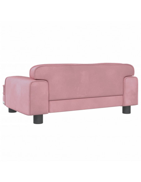 Divano per Bambini Rosa 70x45x30 cm in Velluto