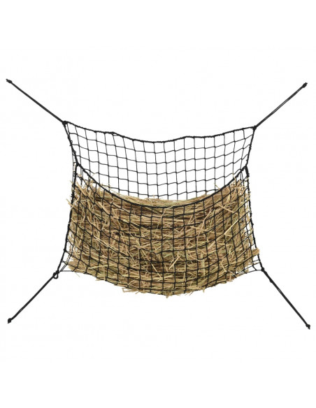 Reti da Fieno 2pz Rettangolari Neri 90x60 cm in PP