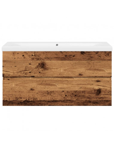 Mobile Bagno con Lavabo Integrato Legno Antico 91x39,5x49 cm