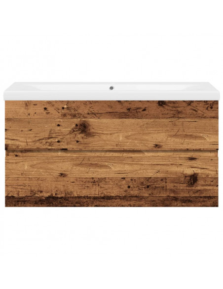 Mobile Bagno con Lavabo Integrato Legno Antico 91x39,5x49 cm