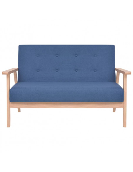 Set di Divani 3 pz in Tessuto Blu