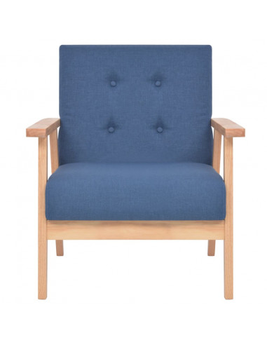 Set di Divani 3 pz in Tessuto Blu