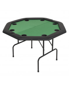 Tavolo da Poker Piegabile in 2 per 8 Giocatori Ottagonale Verde 2