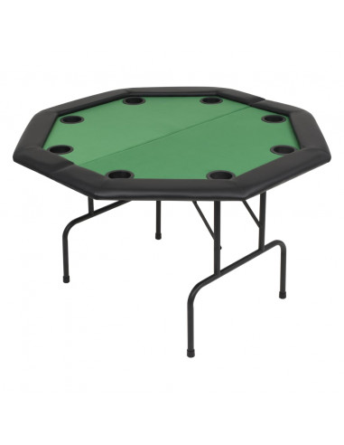 Tavolo da Poker Piegabile in 2 per 8 Giocatori Ottagonale Verde