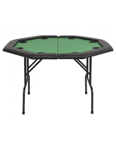 Tavolo da Poker Piegabile in 2 per 8 Giocatori Ottagonale Verde