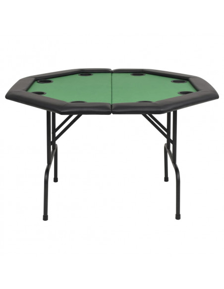 Tavolo da Poker Piegabile in 2 per 8 Giocatori Ottagonale Verde