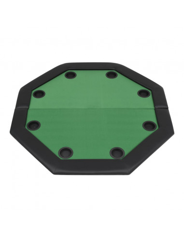 Tavolo da Poker Piegabile in 2 per 8 Giocatori Ottagonale Verde