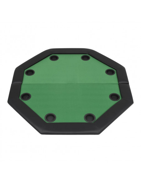 Tavolo da Poker Piegabile in 2 per 8 Giocatori Ottagonale Verde