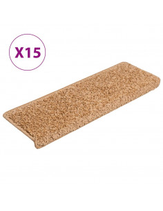 Tappetini per Scale 15 pz 65x21x4 cm Beige 2