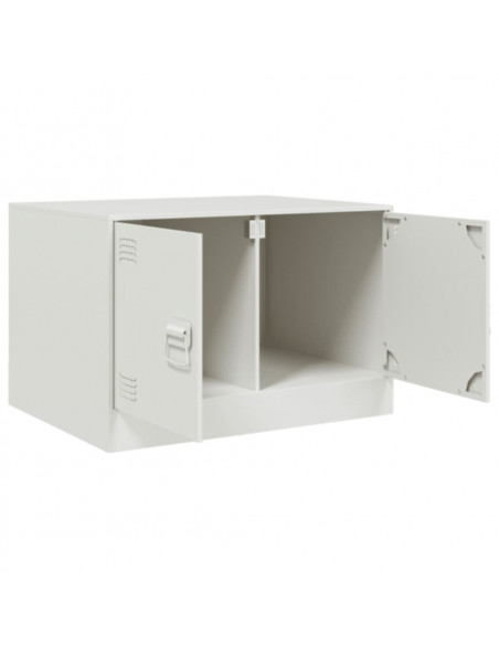 Tavolino da Salotto Bianco 67x50x44 cm in Acciaio