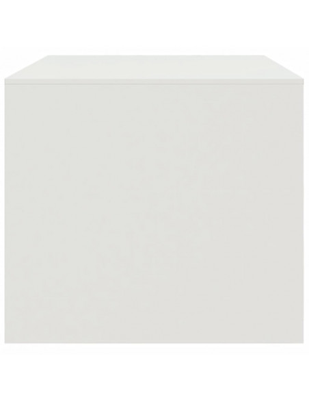 Tavolino da Salotto Bianco 67x50x44 cm in Acciaio