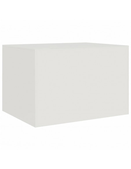 Tavolino da Salotto Bianco 67x50x44 cm in Acciaio