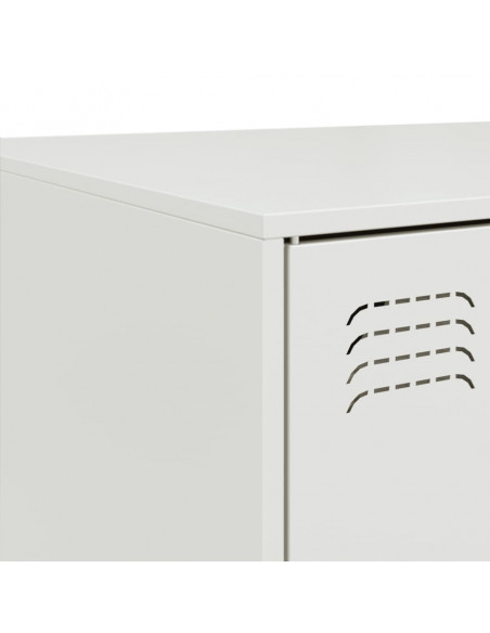 Tavolino da Salotto Bianco 67x50x44 cm in Acciaio