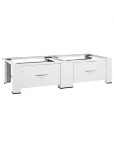 Supporto Doppio Lavatrice e Asciugatrice con Cassetti Bianco 2