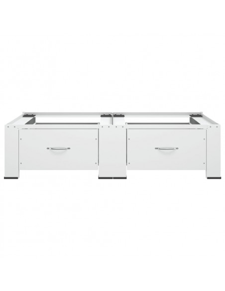 Supporto Doppio Lavatrice e Asciugatrice con Cassetti Bianco