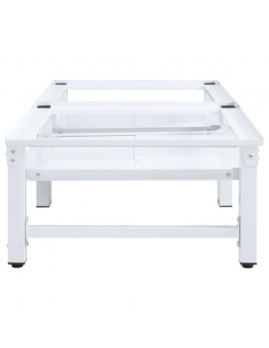 Supporto Lavatrice e Asciugatrice con Mensola Estraibile Bianco