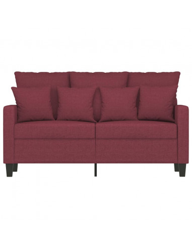 Divano a 2 Posti Rosso Vino 120 cm in Tessuto