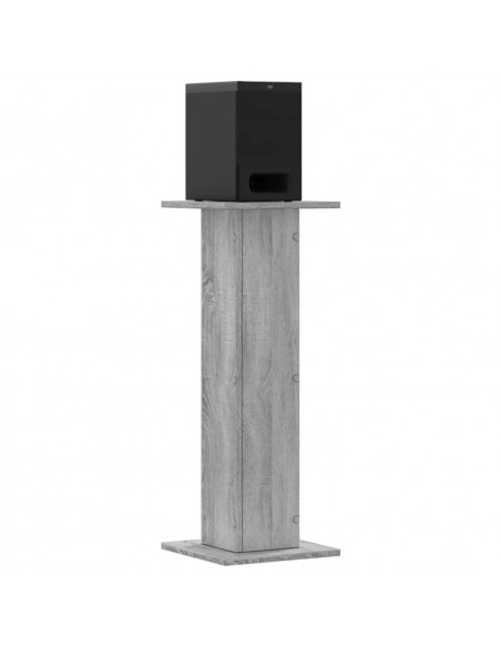 Supporti Altoparlanti 2 pz Grigio 30x30x80 cm in Multistrato