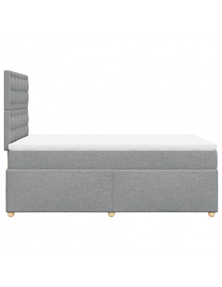 Giroletto a Molle con Materasso Grigio Chiaro 120x200cm Tessuto