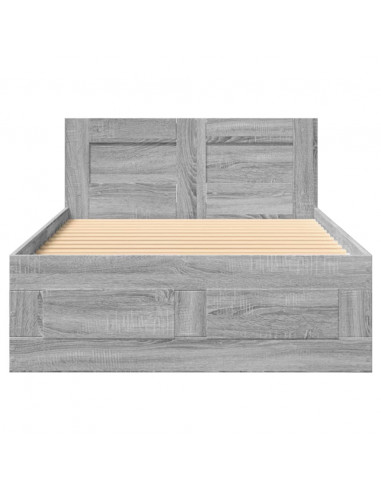 Giroletto con Testiera Grigio Sonoma 75x190cm Legno Multistrato