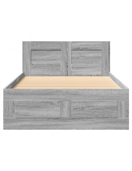 Giroletto con Testiera Grigio Sonoma 75x190cm Legno Multistrato