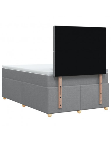 Giroletto a Molle con Materasso Grigio Chiaro 120x200cm Tessuto