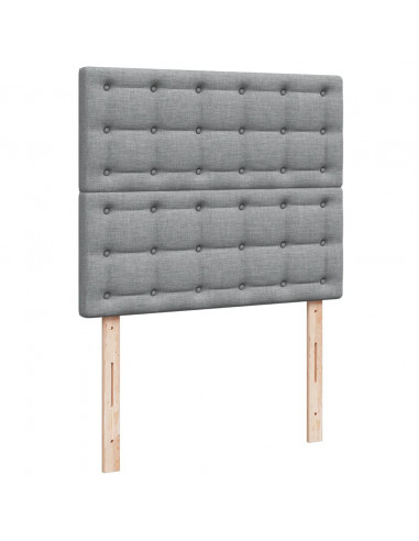 Giroletto a Molle con Materasso Grigio Chiaro 120x200cm Tessuto