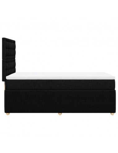 Giroletto a Molle con Materasso Nero 90x190 cm in Tessuto