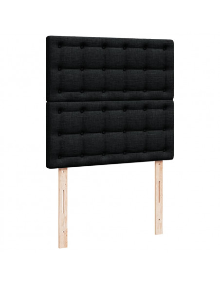 Giroletto a Molle con Materasso Nero 90x190 cm in Tessuto