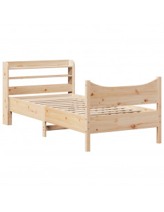 Giroletto con Testiera 75x190 cm in Legno Massello di Pino 2