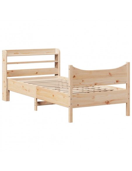 Giroletto con Testiera 75x190 cm in Legno Massello di Pino