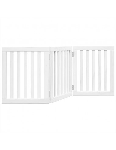 Cancello per Cani Pieghevole 3 Pannelli Bianco 150 cm Pioppo