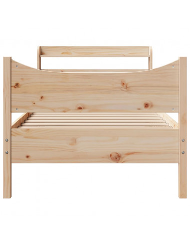 Giroletto con Testiera 75x190 cm in Legno Massello di Pino