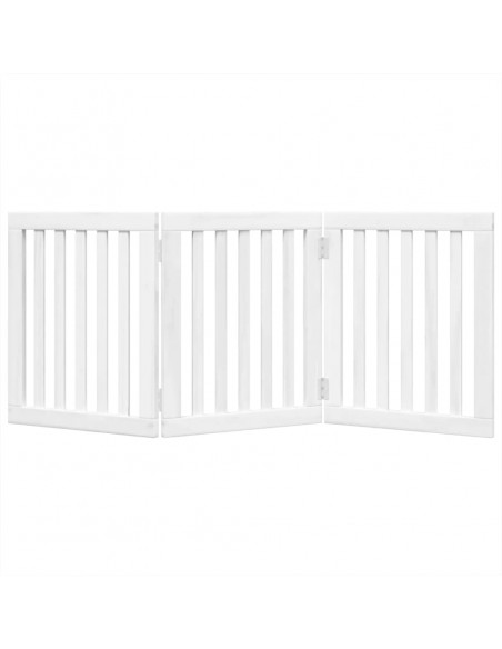 Cancello per Cani Pieghevole 3 Pannelli Bianco 150 cm Pioppo