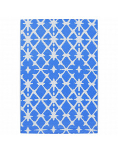 Tappeto da Esterno Blu e Bianco 140x200 cm in PP 2