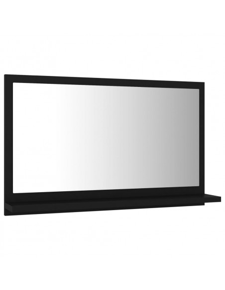 Specchio da Bagno Nero 60x10,5x37 cm in Legno Multistrato