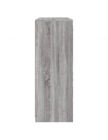 Credenze con Luci LED 3 pz Grigio Sonoma in Legno Multistrato