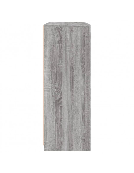 Credenze con Luci LED 3 pz Grigio Sonoma in Legno Multistrato