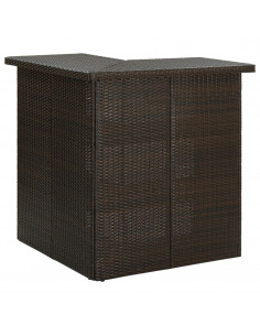Tavolo da Bar ad Angolo Marrone 100x50x105 cm in Polyrattan 2
