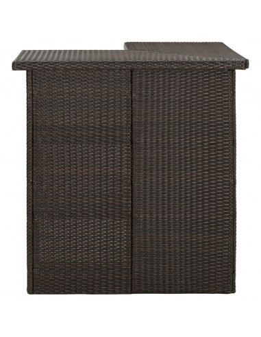 Tavolo da Bar ad Angolo Marrone 100x50x105 cm in Polyrattan