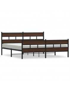 Giroletto senza Materaso in Metallo Rovere Marrone 200x200 cm 2