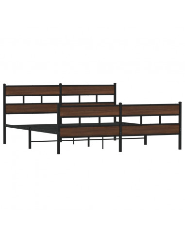 Giroletto senza Materaso in Metallo Rovere Marrone 200x200 cm