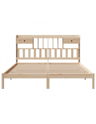 Letto Libreria senza Materasso 180x200 cm in Legno di Pino