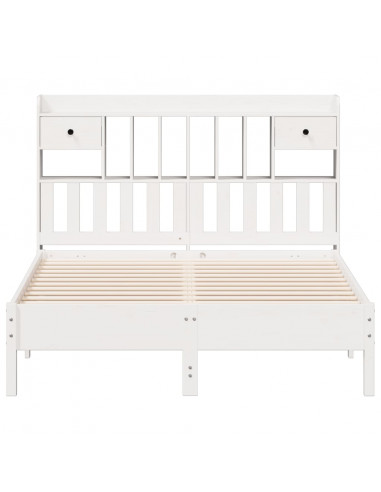 Letto Libreria senza Materasso Bianco 135x190 cm Legno di Pino