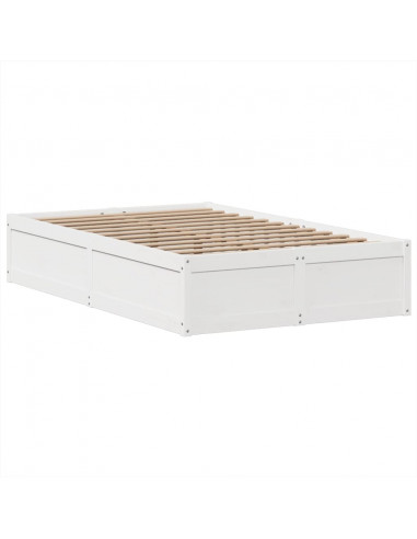 Letto senza Materasso Bianco 135x190 cm Legno Massello di Pino