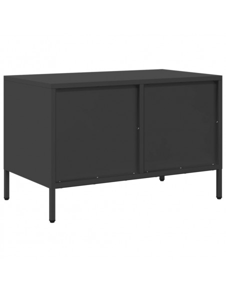 Mobile TV Nero 68x39x43,5cm in Acciaio Laminato a Freddo