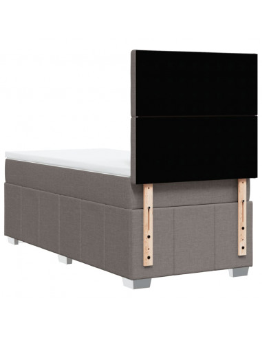 Giroletto a Molle con Materasso Tortora 90x190 cm in Tessuto